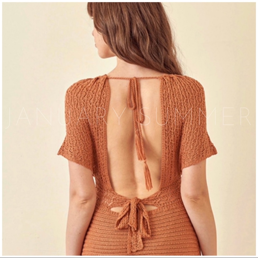 ☀️APRICOT CROCHET DRESS - Picture 4 of 7